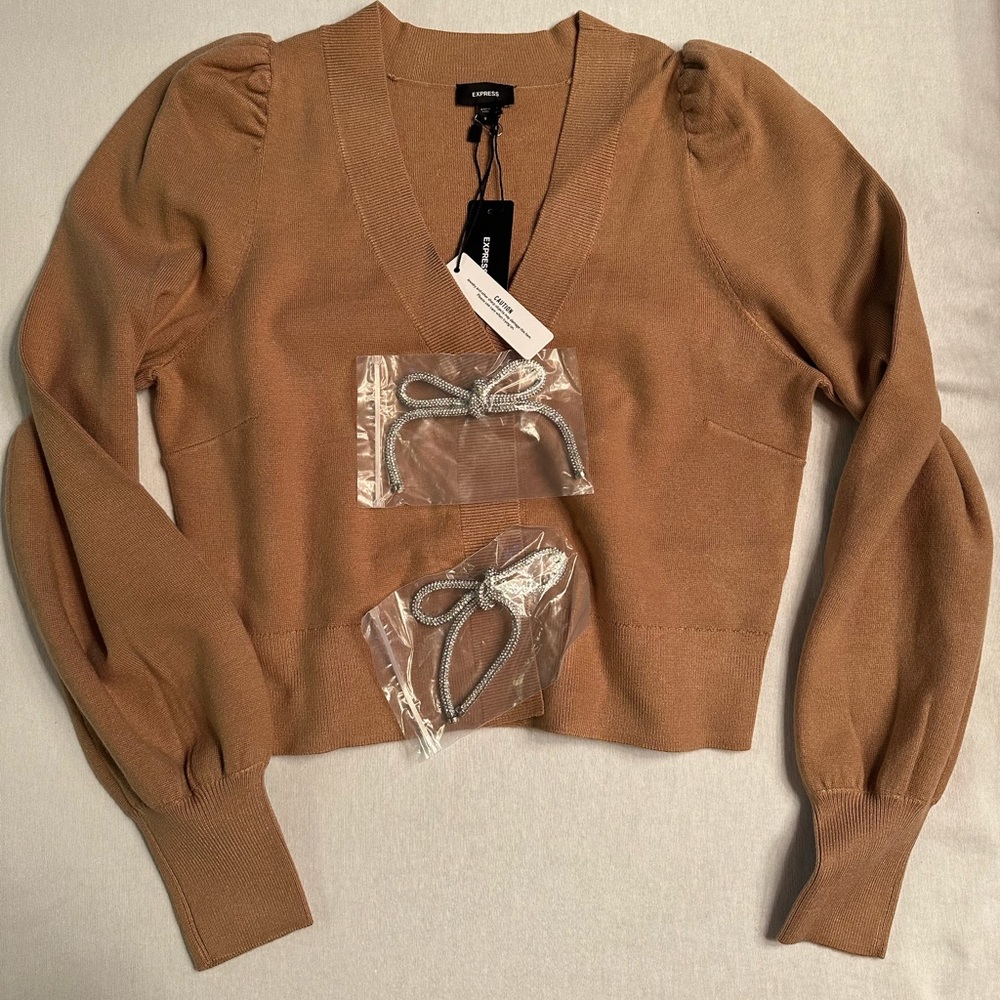 Women Express Sweater with Cutesy Bow Detail.